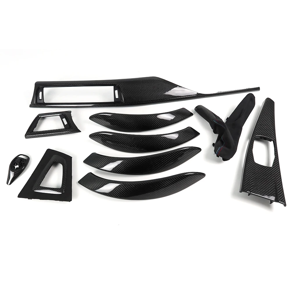 

for BMW 3 Series 4 Series F30 F32 F34 F35 F36 3GT 10PCS Interior Kit Replacement Decoration Accessories Carbon Fiber