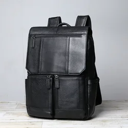 Men's Large Capacity New Vintage Head Layer Cowhide Leather Casual Computer Bag Travel Backpack Trendy Backpack