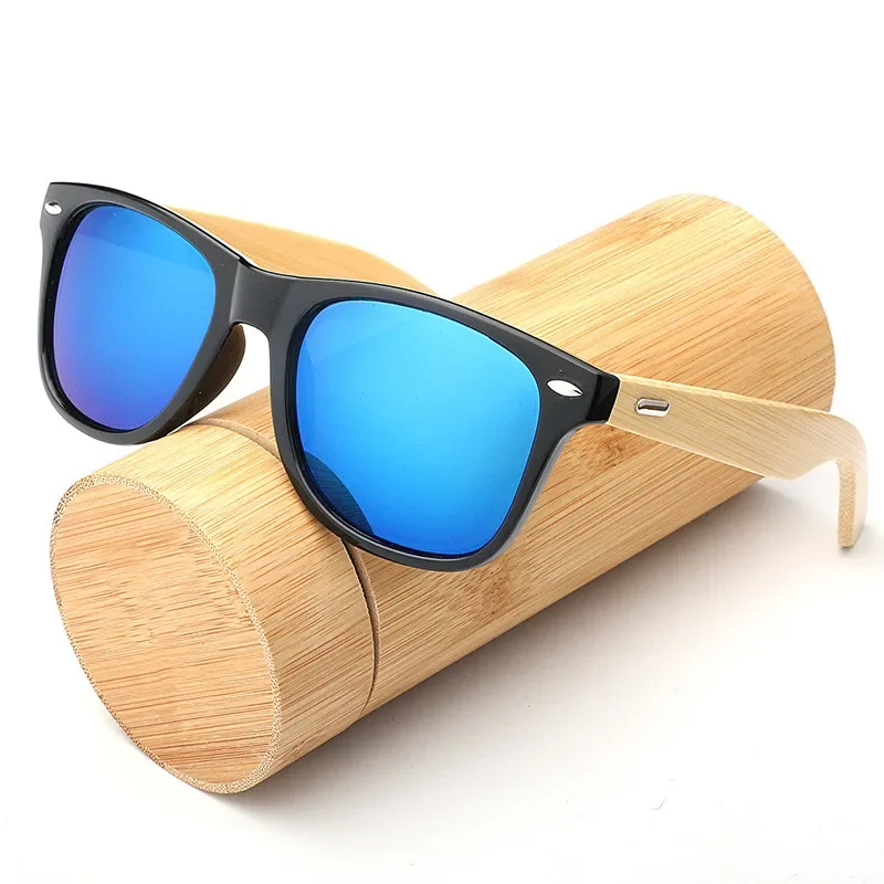 Gafas de sol clásicas de madera para hombre, lentes de sol de bambú, UV400, deportivas, a la moda