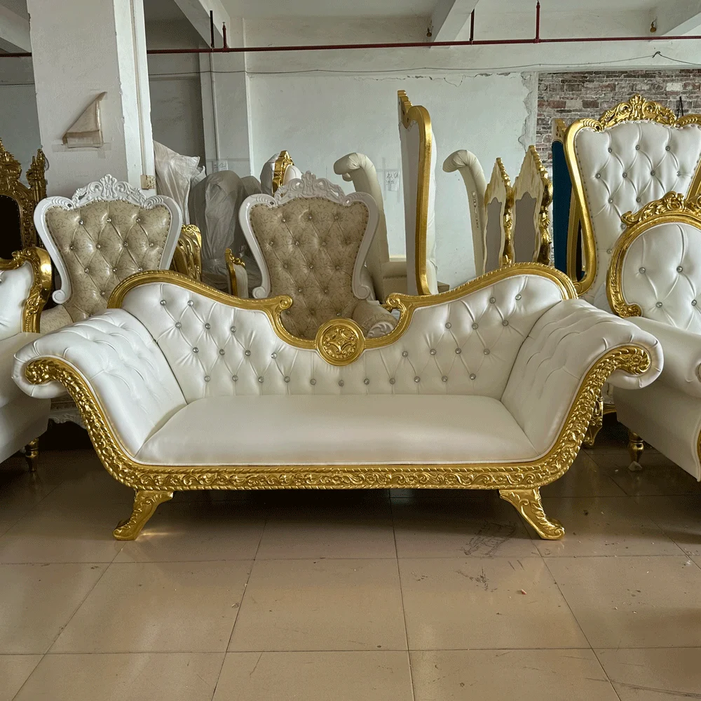 Luxury wedding event throne royal chairs high quality wedding King 2 seats double Wedding Chair sillas para eventos