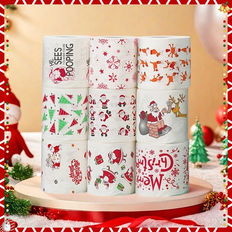 

Christmas toilet roll paper Christmas Kitchen Paper, Disposable Kitchen Cleaning Dual - Christmas Home Cleaning Tools