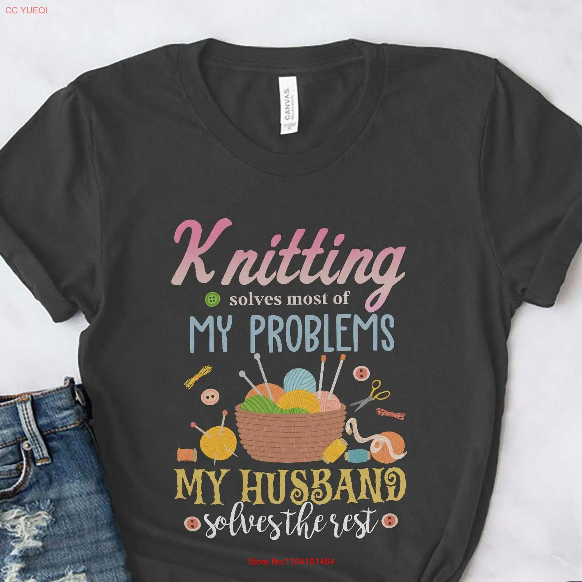 Knitting T Shirt Solves Most Of My Problems Knit Knitter Love To KI345WM01 long or short sleeves