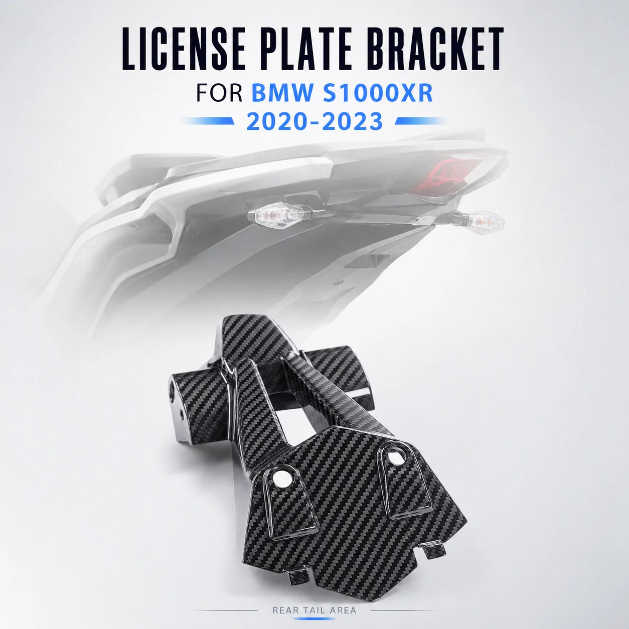 License Plate Bracket Holder Carbon Fiber Tail Tidy Rear Fender Trim for BMW S1000XR S1000 XR 2020-2023 Motorcycle Accessories