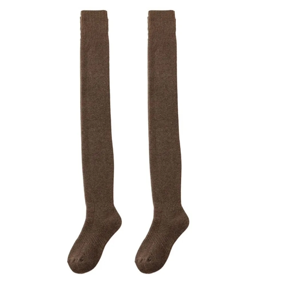 

New Thickened Winter Warm Thigh-high Socks Seamless Anti-pilling Knee Socks Warming Tools Cashmere Snow Sock Winter