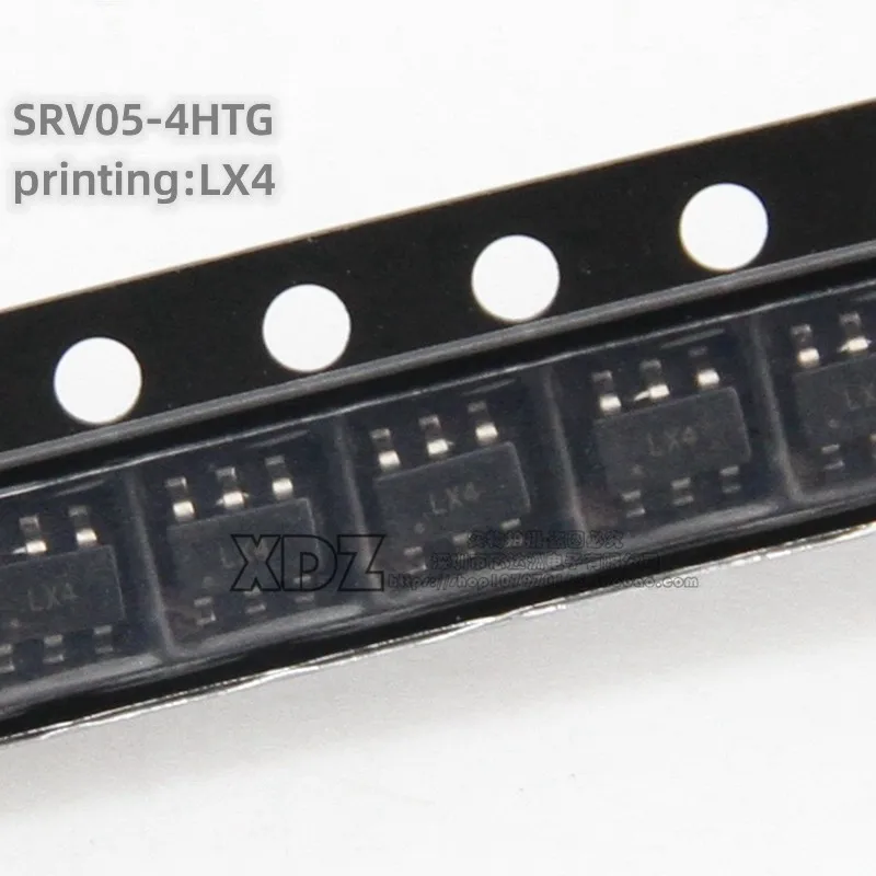 10pcs/lot SRV05-4HTG Silk screen printing LX4 SOT23-6 package Original genuine ESD electrostatic protector chip