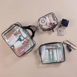 Transparent Makeup Bag Toiletries Bag Business Travel Storage Bag, Waterproof Large Capacity Handheld Makeup Bag Storage Bag