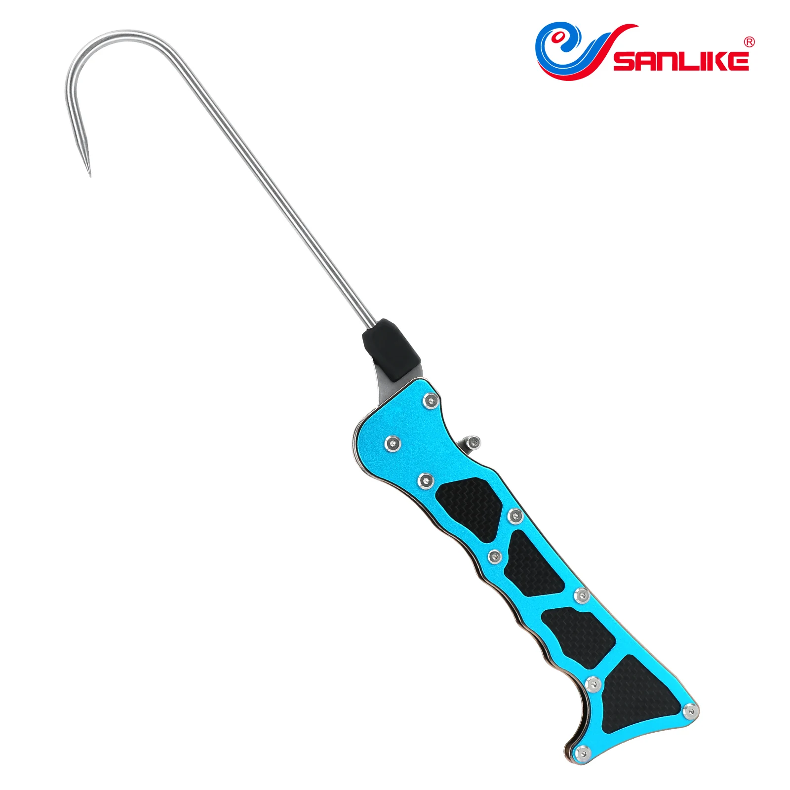 

SANLIKE Blue Portable Collapsible Fishing Hook Stainless Steel Fishing Spear Hook Clip Lip Gripper Fishing Accessories