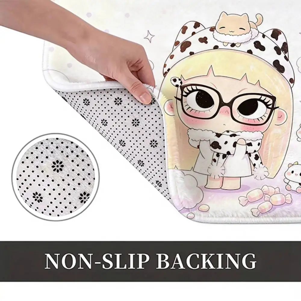 Cute Cartoon YUY-Yu Decorations Home Decor Short Plush Floor Mat, Non-Slip & Easy to Clean for Multi Doorways
