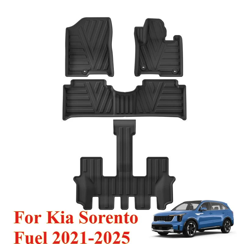 

4PCS Left Drive for Kia Sorento Fuel 2021-2025 6 Seats TPE 3D Floor Mats Car Interior Accessories