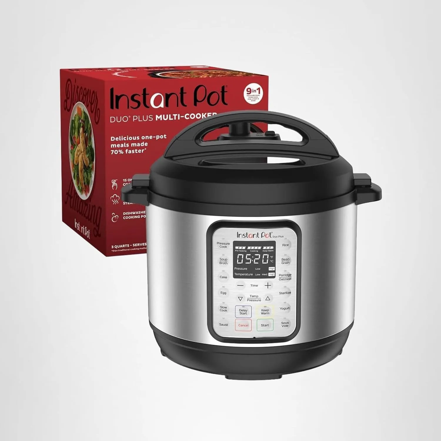 

9-in-1 Multicooker, Pressure Cooker, Slow Cook, Rice Maker, Steamer,...