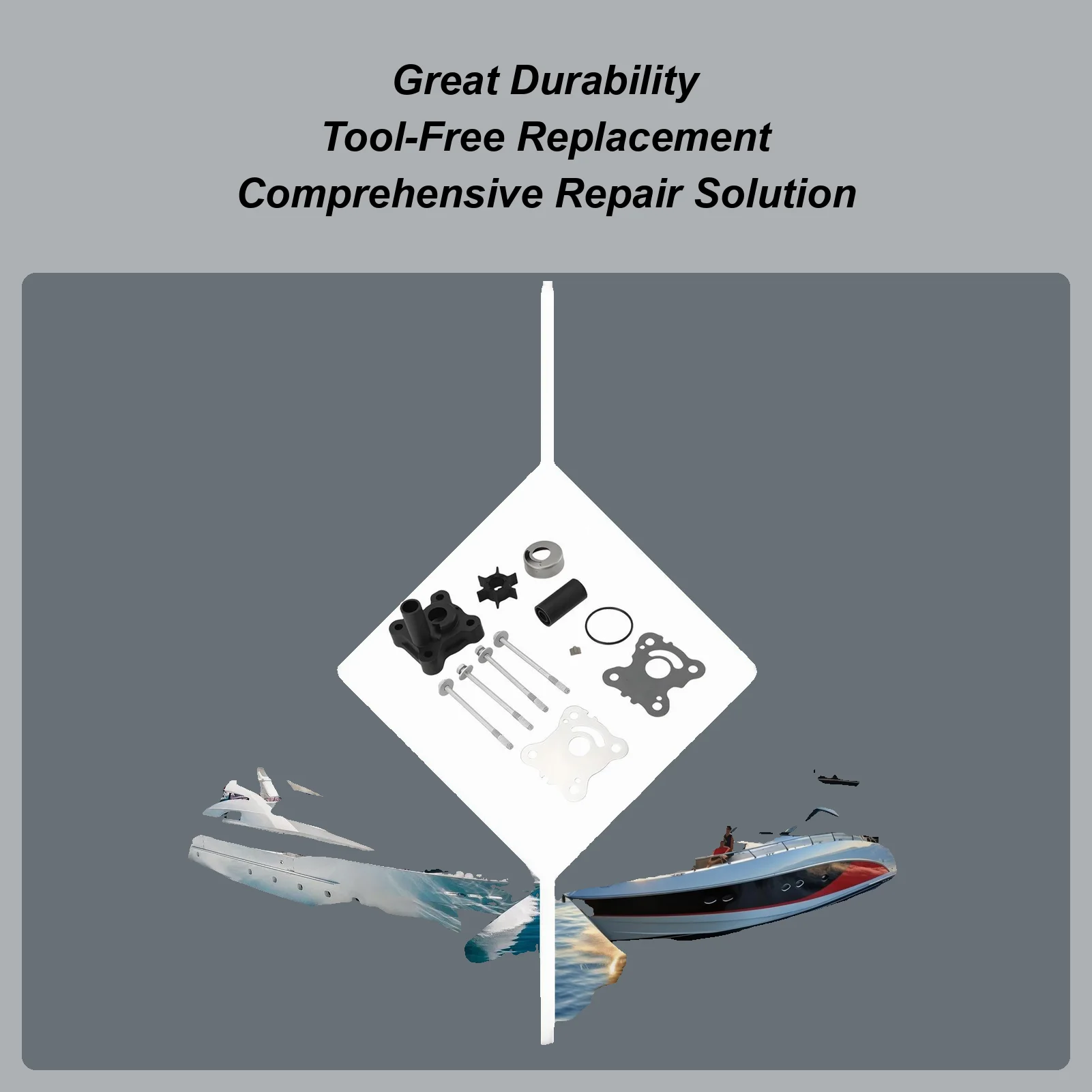 

Для подвесных моторов Honda 06193-ZW9-A32 BF8D BF9.9D 15D 20D 4T 8-20HP Ремонт крыльчатки насоса Прочный быстрый корпус водяного насоса