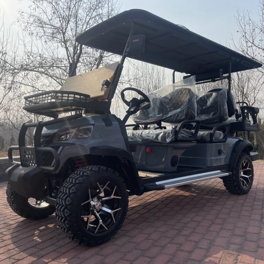 Brand Hunting Car 2+2 Seat 60V/72V Sightseeing Club Electric Golf Cart Double Wishbone Independent Suspension Off-Road Golf Cart