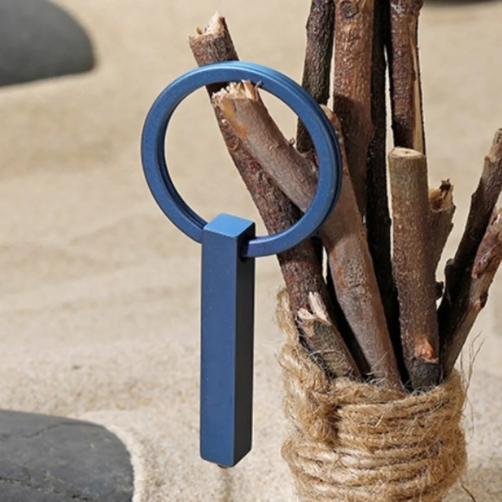 

46*6mm Titanium Car Keychain Diameter 32mm 4 Styles Anti-lost Break Window Engrave Escape Key Rings Holder