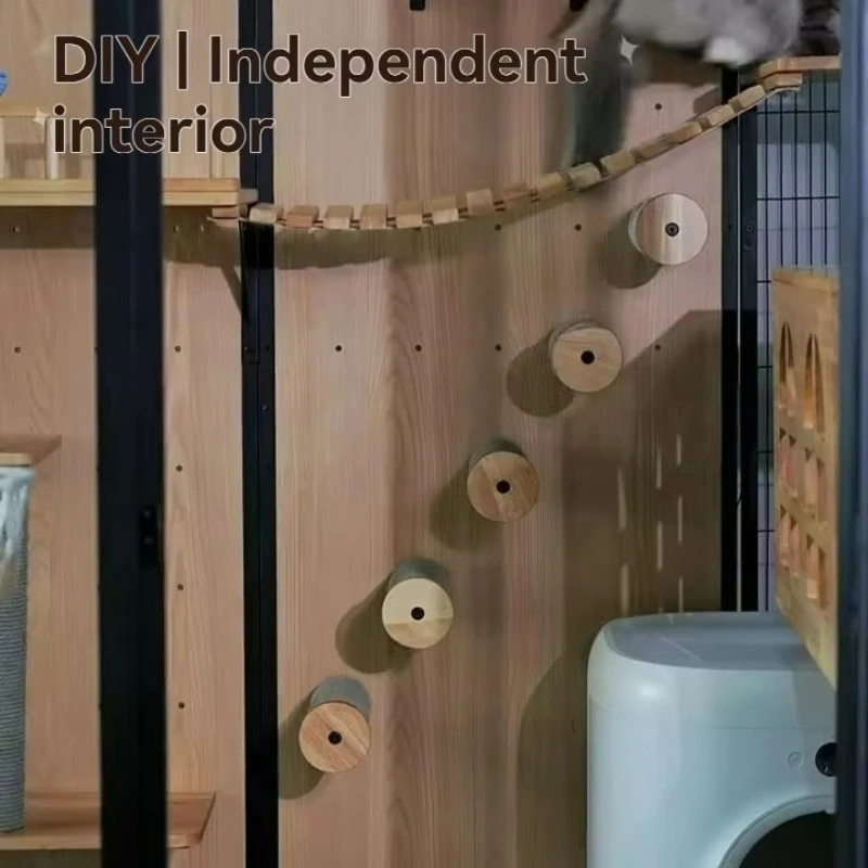 Modern Cat Cage House  Ventilation System Multiple Cat Beds Indoor Large Pet Villa Living Room