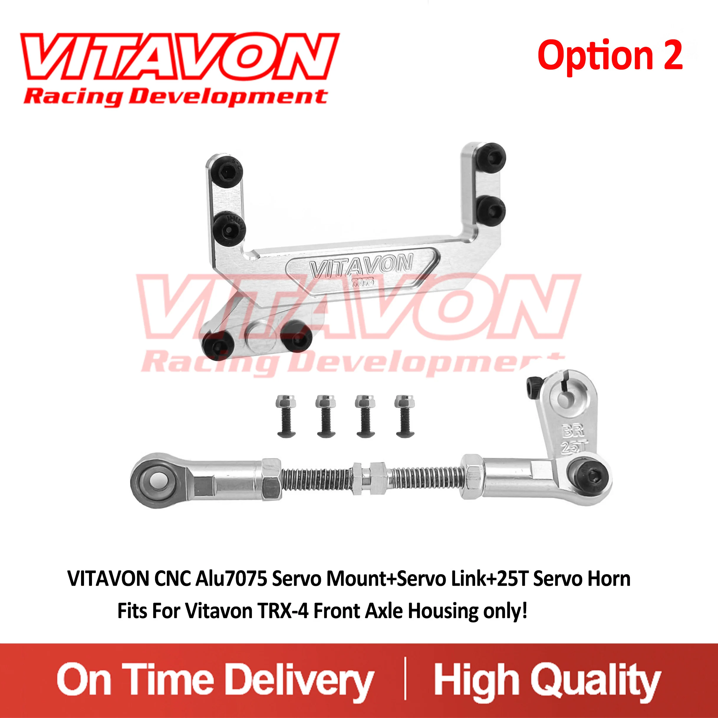 

VITAVON CNC Alu7075 Servo Mount+Servo Link+25T Servo Horn Fits For Vitavon TRX-4 Front Axle Housing only!