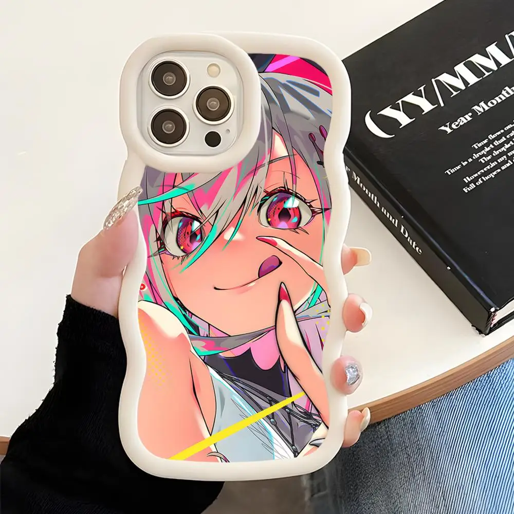 

Holo Isaki Riona Wavy Edge TPU Mobile Phone Case for iPhone 17 16 15 14 13 12 11 Air Pro Max Plus Colorful Cover