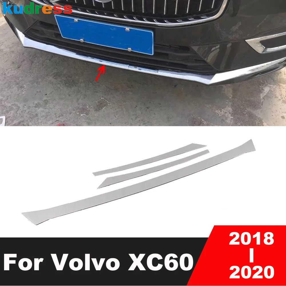 

For Volvo XC60 XC 60 2018 2019 2020 Stainless Steel Front Bottom Bumper Grille Grill Cover Trim Molding Strip Car Accessories