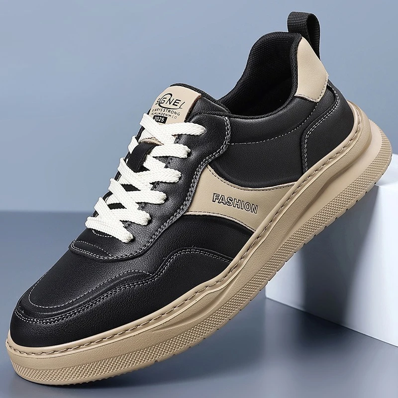 

Новая осенняя обувь для мужчин, кожаная повседневная спортивная обувь, уличные крутые кожаные кроссовки, уличная удобная походная обувь