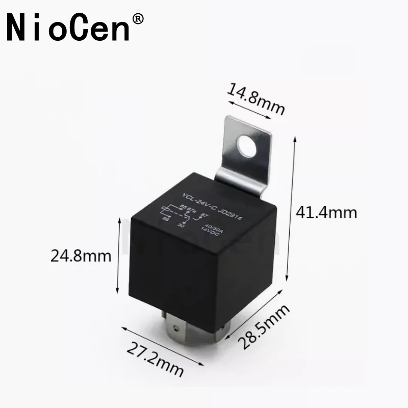 Waterproof Automotive Relay 12V 24V 4pin 5pin 4P 5P 40A Car Relay With Black Red Copper Terminal Auto Relay With Relay Socket