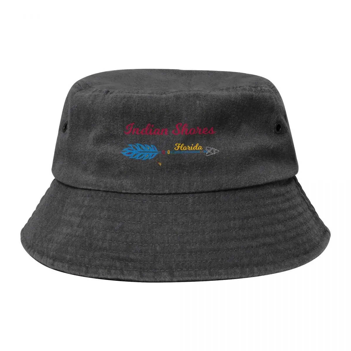 

Indian Shores Florida Featuring Arrow with Feather Bucket Hat New In The Hat Rave Sun Hat For Children Girl'S Hats Men's