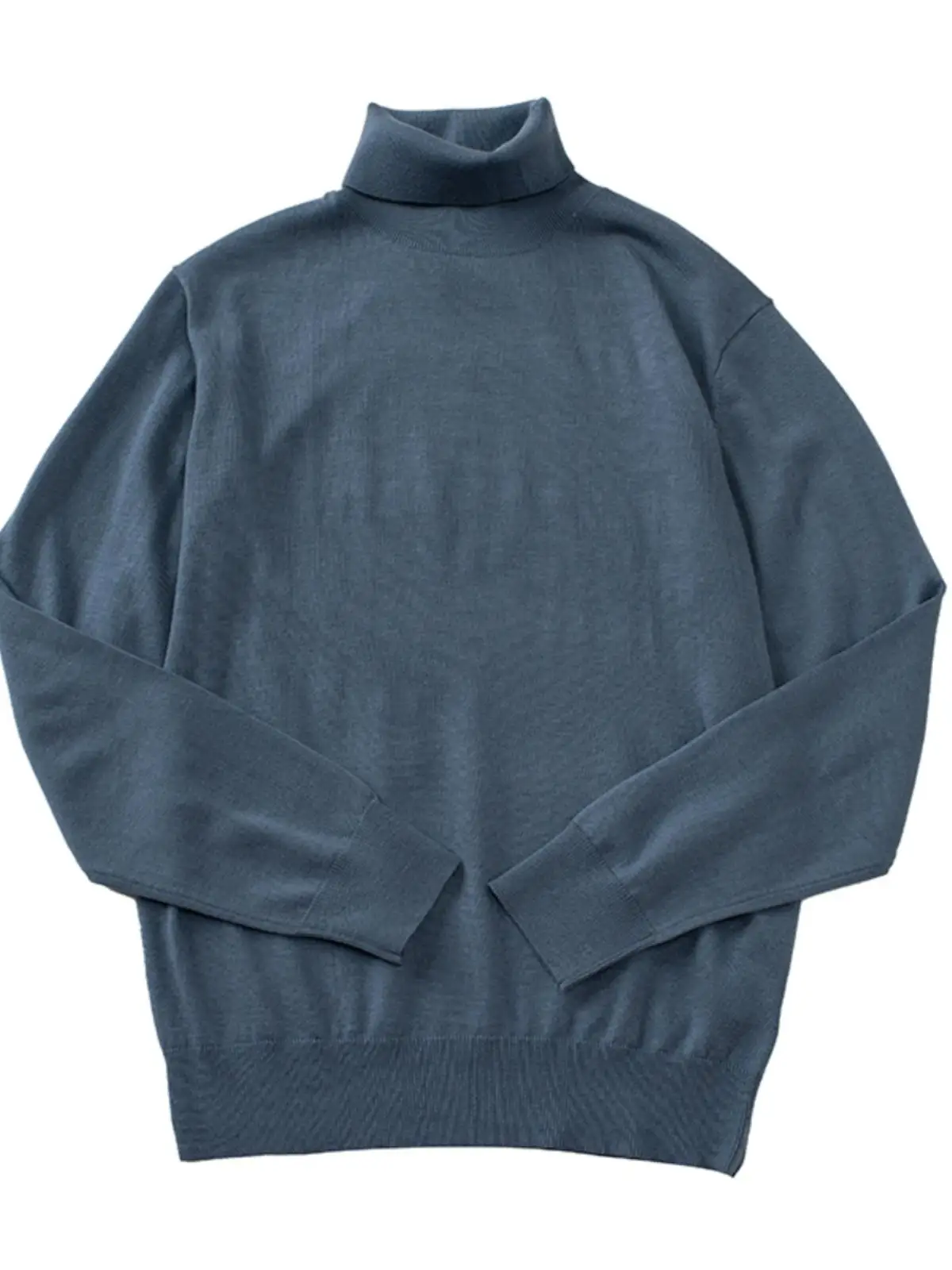 Suéter Masculino de Gola Alta, Quente, Ajuste Slim, Cor Pura, Estilo Coreano, Versátil, Nova Chegada para Outono e Inverno