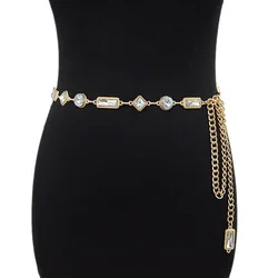 2024 Mode Dame Acryl Kristall Metall Taille Kette Kleid Mantel Pullover Anzug Dekoration Gürtel für Frauen Luxus Designer Marke