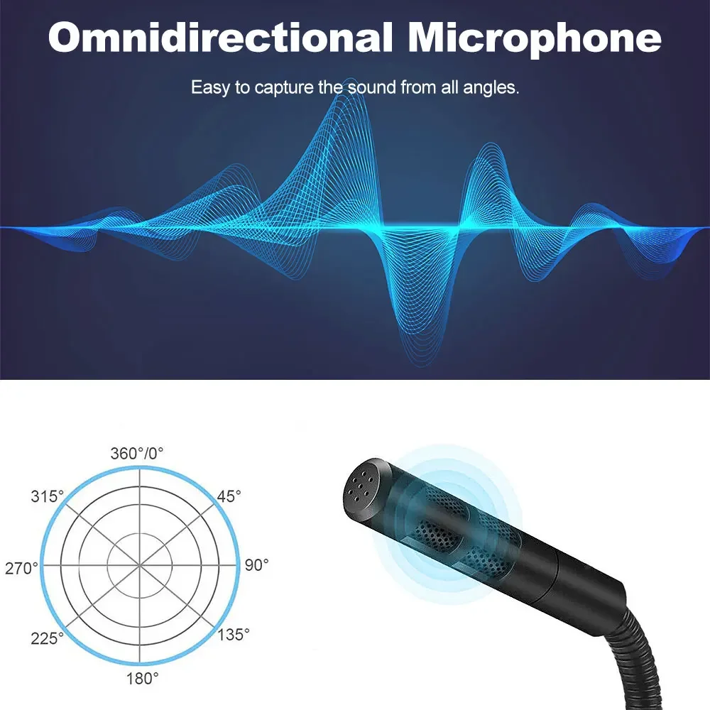 USB Computer Microphone Noise-Cancelling Recording Desktop Mic for PC Laptop for Online Chatting Home Studio Podcasting Gaming