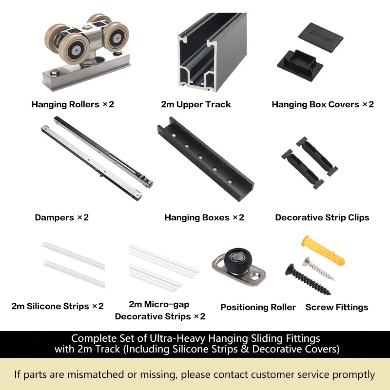 Hyper Heavy Duty Sliding Door Track Roller Kit With Damping Buffer Bearing For 200kg Load Capacity And Silent Components
