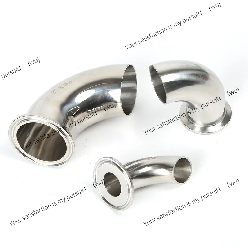 SS304 SS316L stainless steel single card single welding 90 degree elbow/single fast loading unilateral clamp type pipe fitting