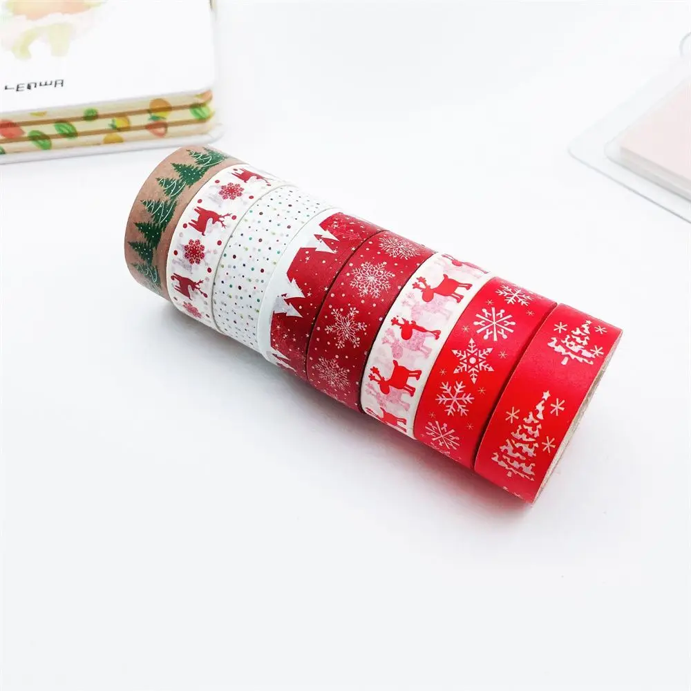 School 15mmX10M Cute Label Stickers Christmas Tape Christmas tree Decorative Scrapbooking Masking Tape Snow Deer