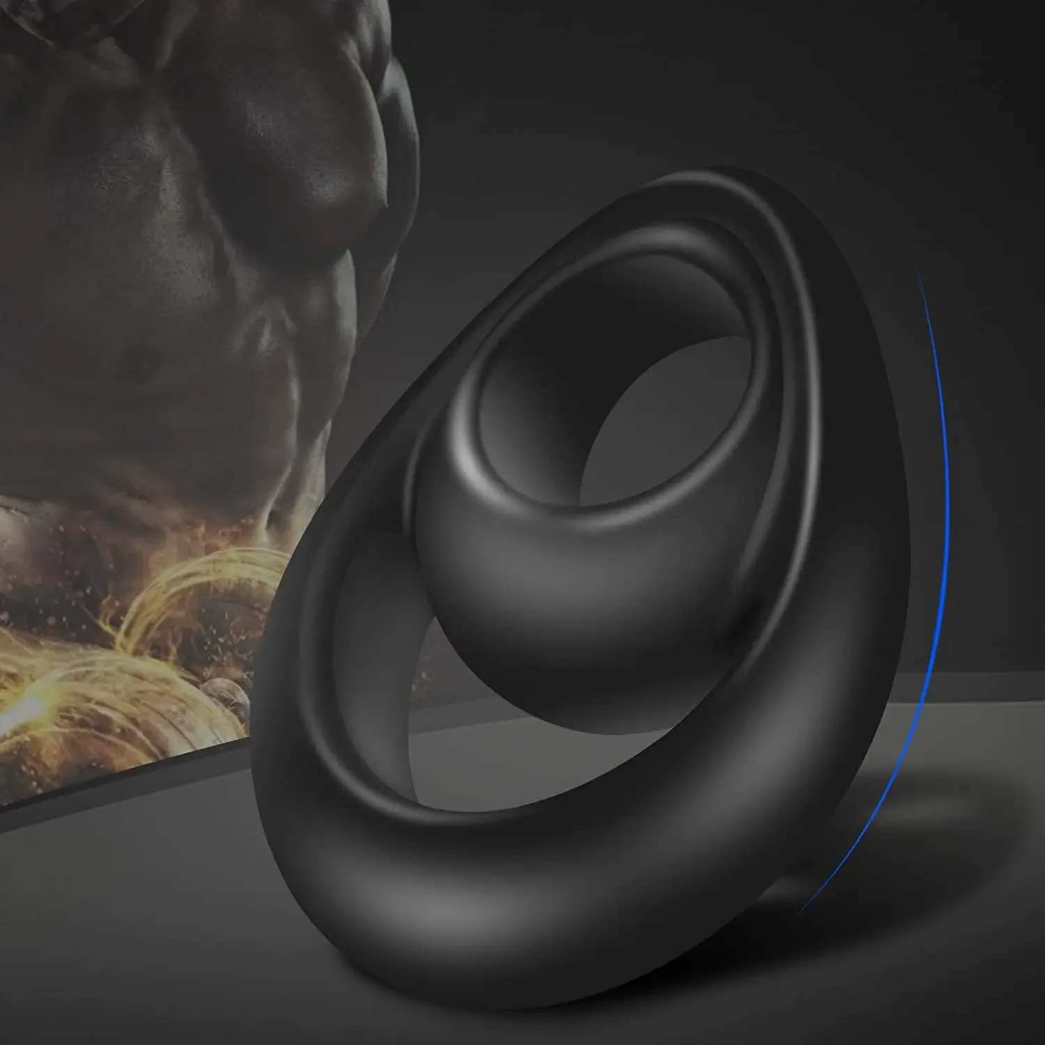 Soft Silicone Penis Ring Delay Ejaculation Ball Scrotum Stretcher 8-Shaped Cockring Testicle Semen Lock BDSM Sex Toy for Men