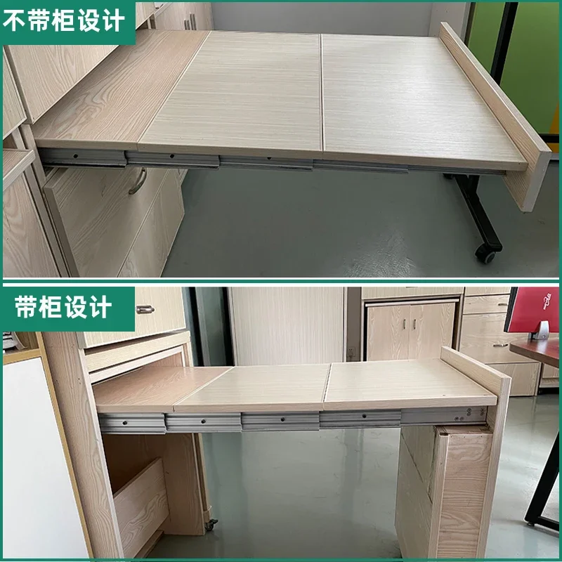 Folding table hardware accessories Cabinet pull-out hidden desk slide rail Flat push telescopic rail Push pull