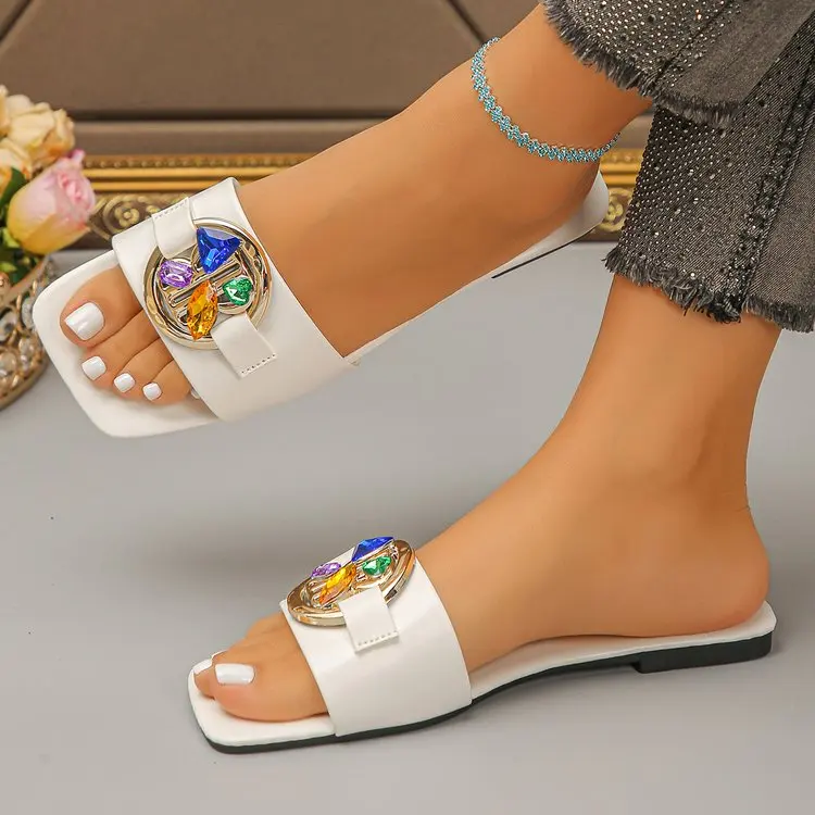 Damen-Slipper 2026: Neue Designer-Flachsandalen für den Sommer – Sexy Designer-Schuhe für Damen, atmungsaktive Strand-Slipper, einfarbige Slides für Damen – Detail 4