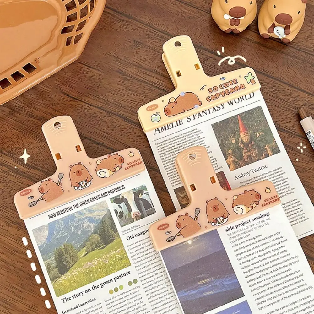 Fixed Clip Kawaii Capybara Storage Folder Portable Creative Cartoon File Folder Multifunction Multi-purpose Documents Clip Note