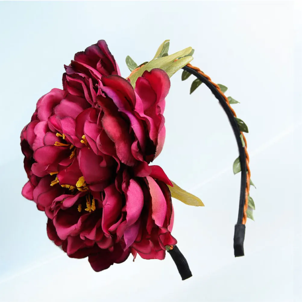 

Simulated Flower Headband for Women Girls Hairband Red The Flowers Simulation Miss