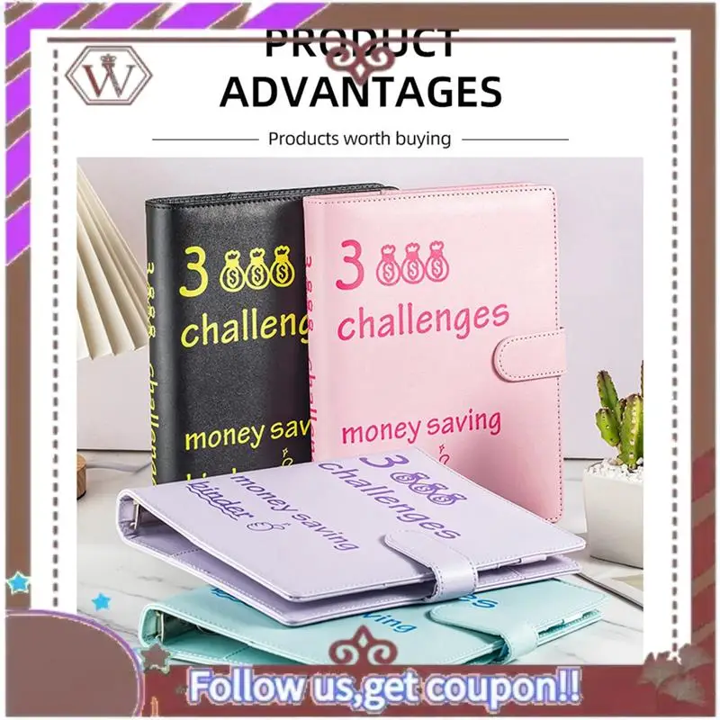 ABBG-100 مغلفات تحدي الموثق الميزانية الموثق بو تحديات التوفير كتاب مخطط توفير المال، أسود