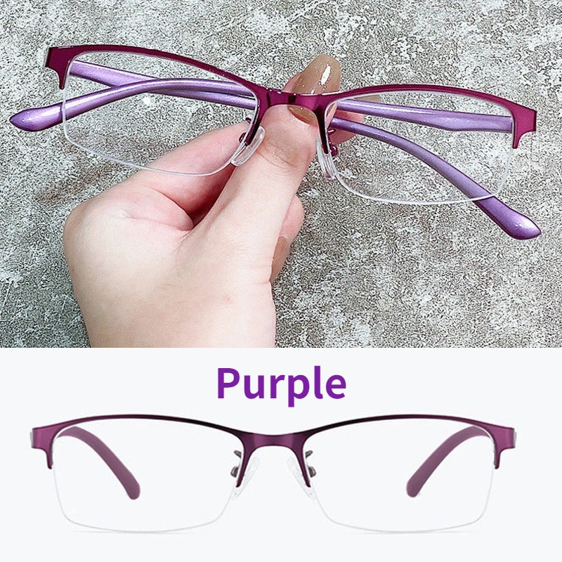 Myopia Glasses Women Metal Half Frame Prescription Eyeglasses Female Retro Anti Blue Light Optical Nearsighted Eyewear 0 ~ -6.0 image 6