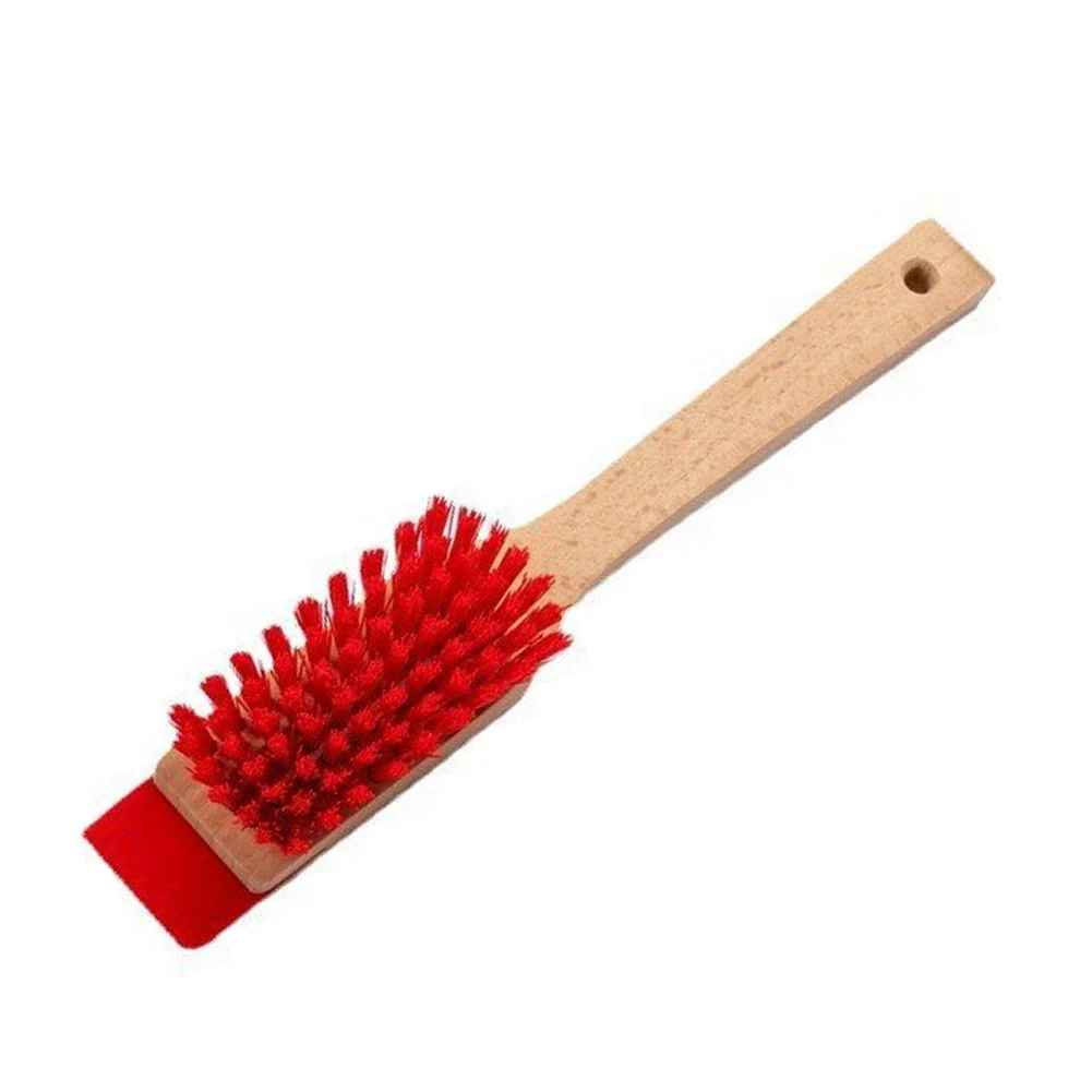 Dual-Purpose Outdoor Cleaning Instrument with Ergonomic Grip Steel Head Brush and Plastic Scraper for Garden Equipment Care
