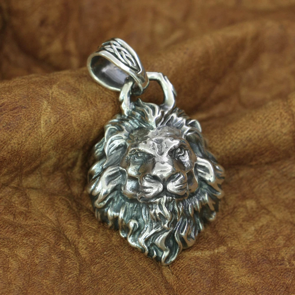 

Huge 925 Sterling Silver King of Lion Pendant Biker Punk Jewelry TA195