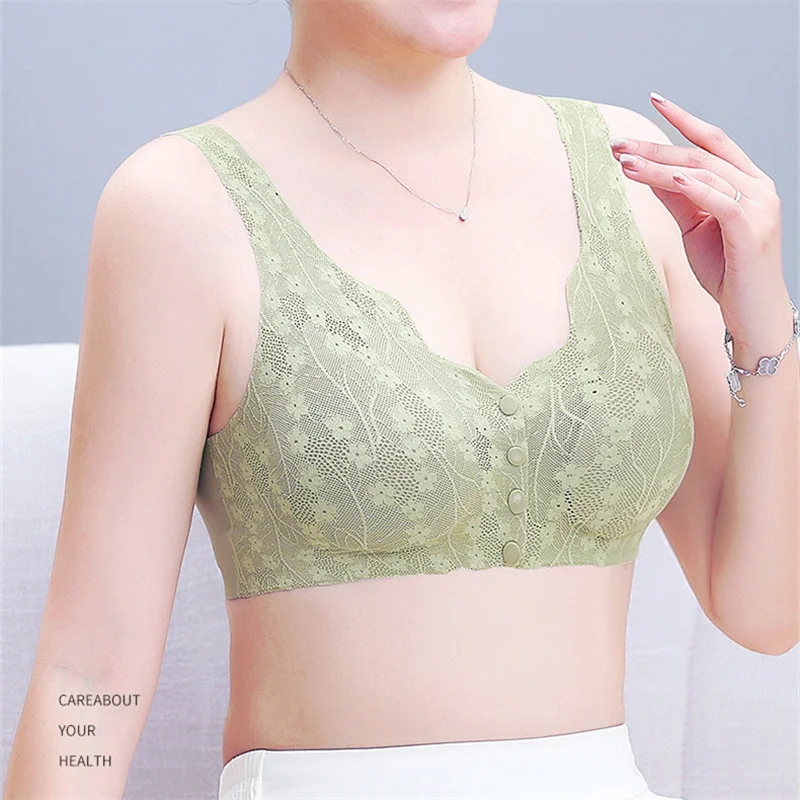 Front Closure Bra Active Underwear Vest Plus Size Seamless Lace Brasieres Para Mujer Women Wire Free