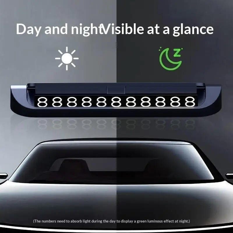 Car Temporary Parking Phone Number Plate Adjustable Numbers One Click Hide Anti-Peep Auto Accessory for Daily Car Use