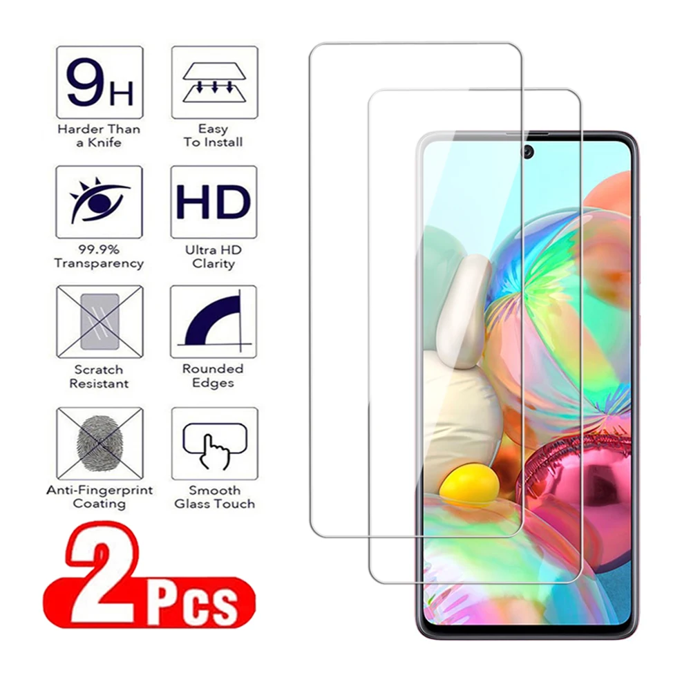 2Pcs Tempered Glass For Samsung Galaxy A01 A11 A21 A31 A41 A51 A71 Screen Protective for Note 10 S10 S10e Lite A21S galss Film