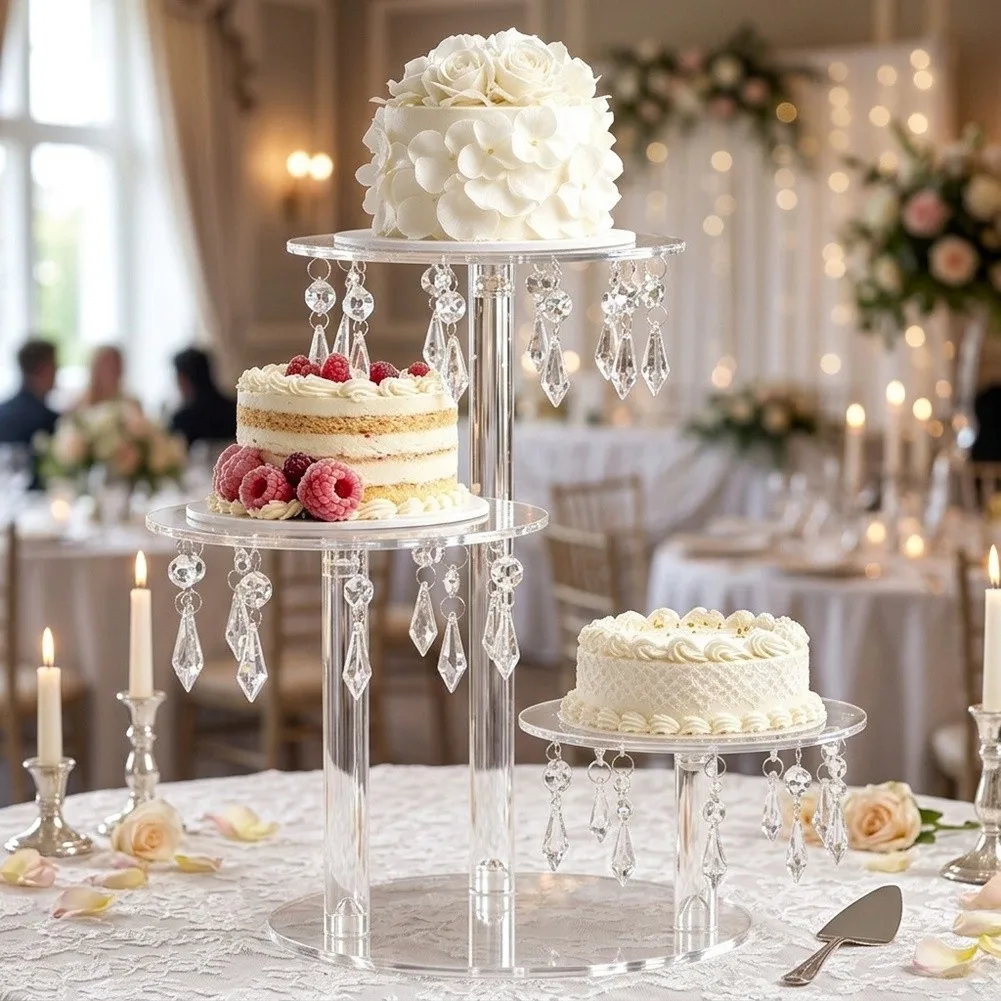 For Multiple Decor Events 3-Tier Cake Stand Multi-layer Display Rack Exquisite Arrangement Design Smooth Edges Safety