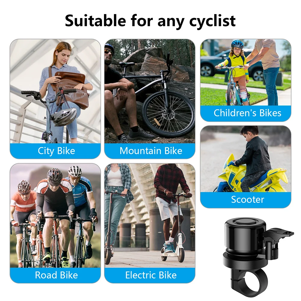 جهاز تتبع جرس الدراجة بنظام تحديد المواقع العالمي (GPS) لجهاز Apple AirTag Bike Mount GPS Tracker مضاد للسرقة، محدد موقع جرس الدراجة الكلاسيكي العالمي