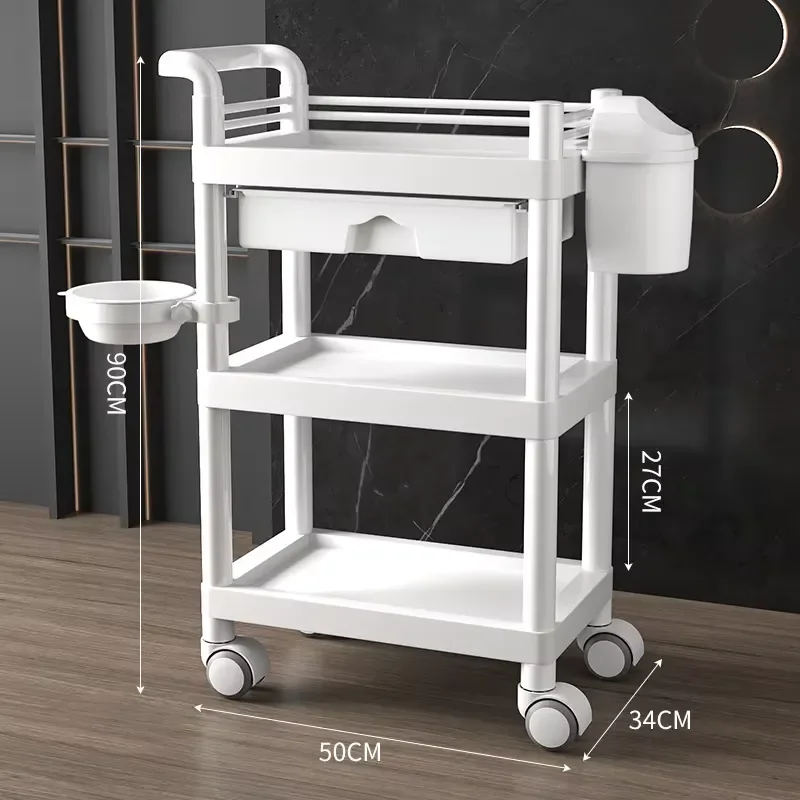 Barbershop Tool Cabinet Trolley Salon Special Network Red Hair Salon Tool Car Multi-functional Cutting Work Cabinet