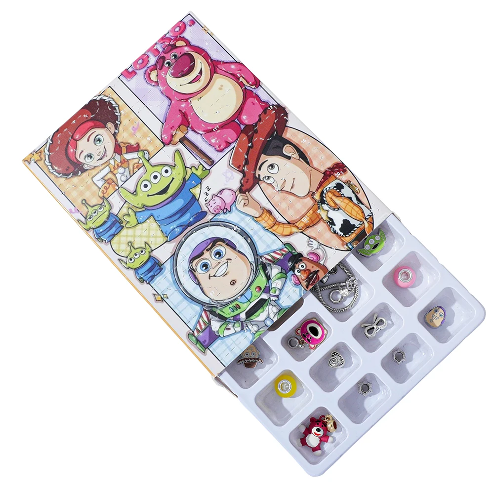 กล่องสุ่มของเล่นดิสนีย์ ทอย สตอรี่ 3 ปฏิทินนักษัตร ชุดฟิกเกอร์การ์ตูนแฟชั่น ของตกแต่งจี้ DIY สำหรับของสะสมและของขวัญ