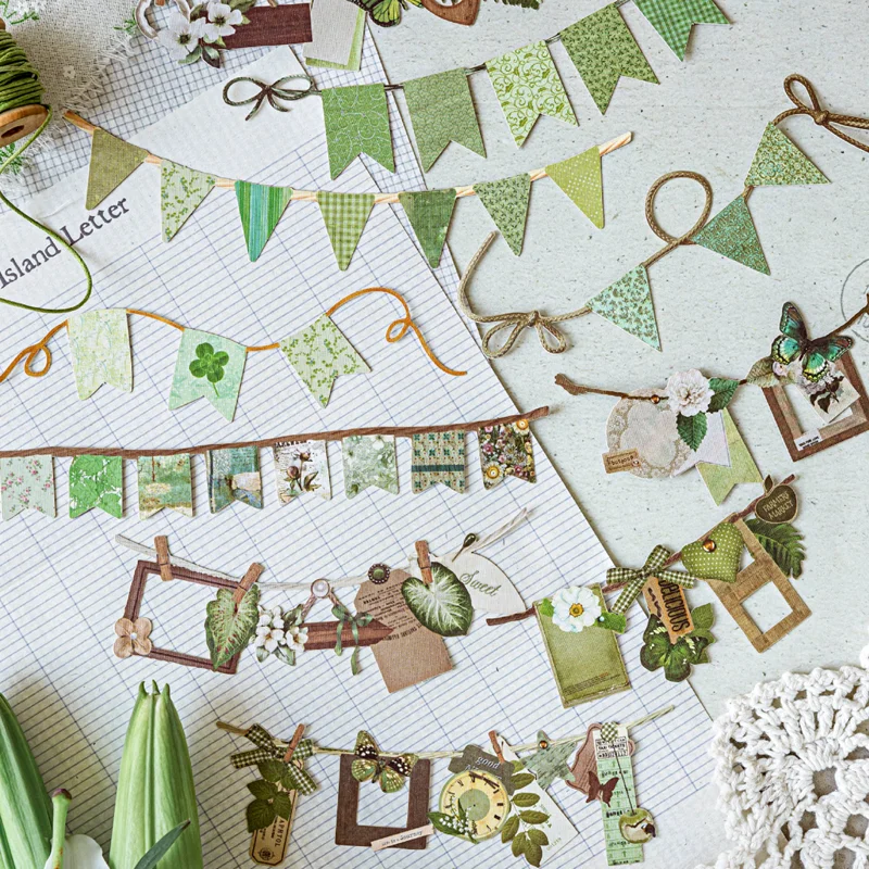 

Mr.Paper Рождественские наклейки из воловьей кожи с вырезом в длинную полоску, серия для вечеринок ручной работы, 60 листов/комплект, подарочное рождественское украшение