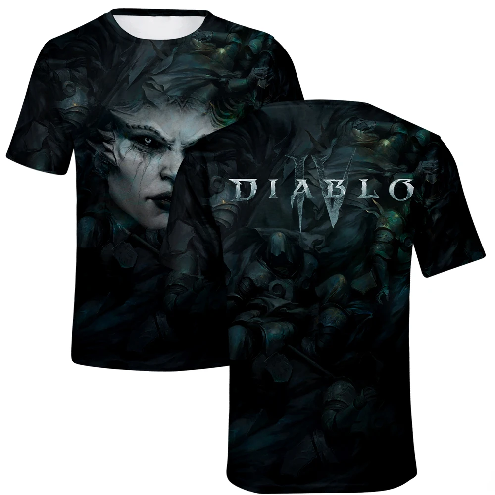 New Game T-Shirts Diablo 4 3D Print Men Women Fashion Streetwear Oversized Short Sleeve T Shirt Harajuku Kids Tees Tops Clothing
