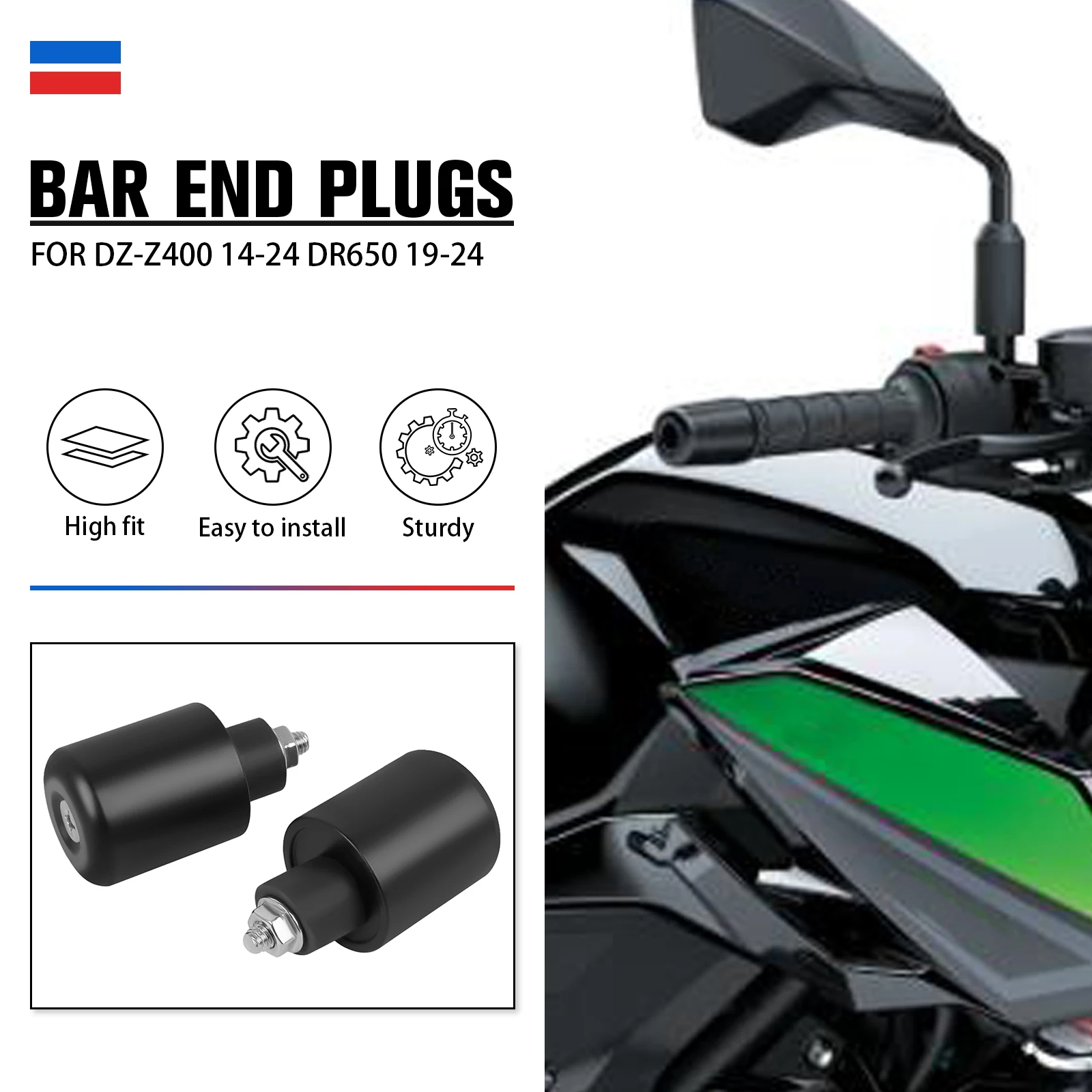 

For Kawasaki VERSYS 1000 Z900RS ZH2 SE Z400 Handlebar Grips Ends Cap Plug Slider Counterweight Cover KLR650 2022-2024 ZR900 2025