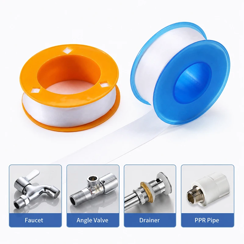 5pcs Wide Extra Long PTFE Sealing Tape Waterproof for Gas Water Pipe Tap Bathroom Plumbing Fittings Leakproof Seal Strip